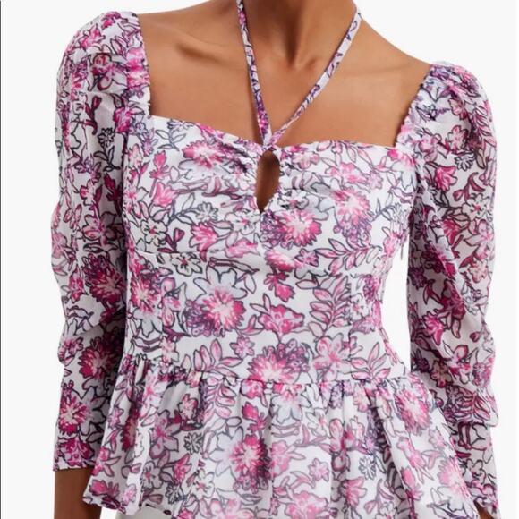 French Connection NWT Hallie Peplum Top M - Picture 1 of 10